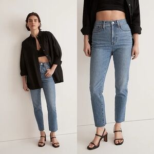 Madewell High-Rise Straight Jeans in Light Blue Denim